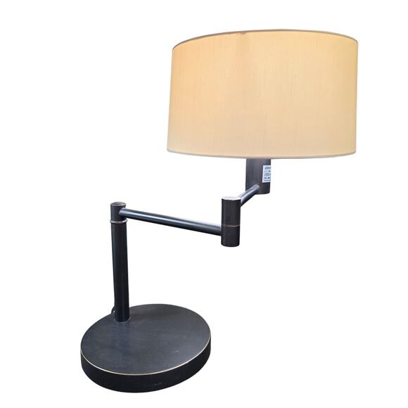 Beautiful Ralph Lauren Home Black Bronze Swing‎ Arm Table Lamp With Shade Patina - Picture 1 of 16